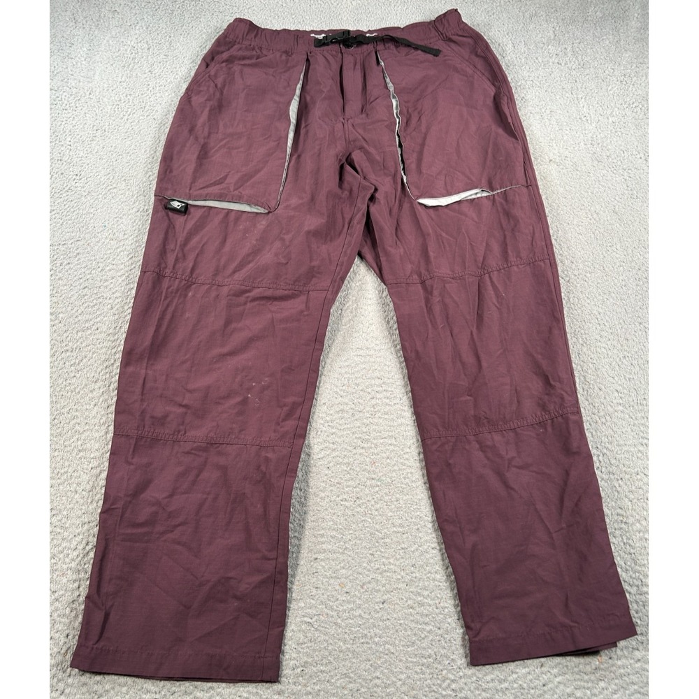 Bronze‎ 56k Hard Wear Pants Mens XL Red Baggy Nylon Cargo Track Pants